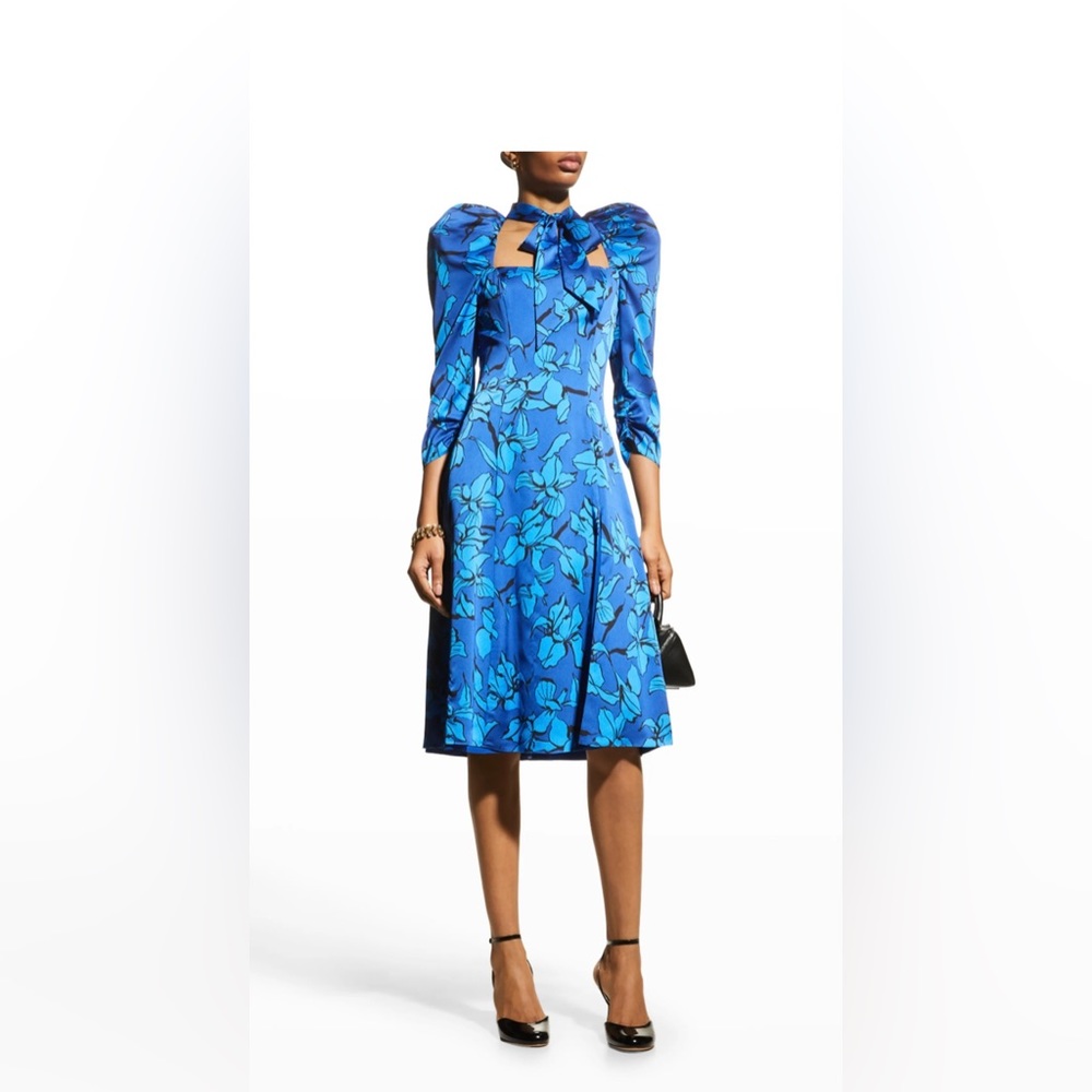 Black Halo
Mirabel Floral-Print Puff-Shoulder Dress